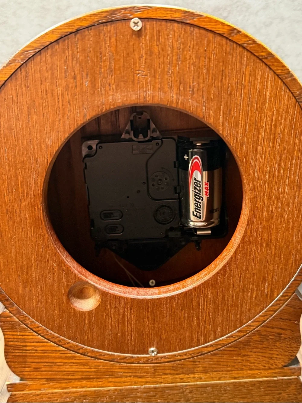 Seiko Brown Wood Carved Mantel Clock with Roman Dial